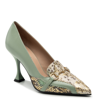 Czółenka R.Polański 2062 - Zielony Lico/Snake