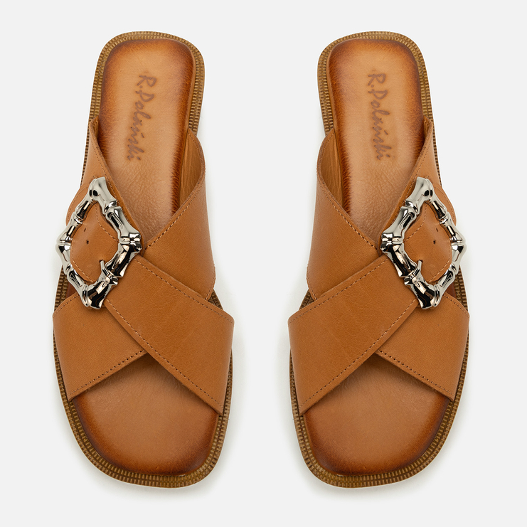 Klapki R.Polański 2152 - Camel Lico