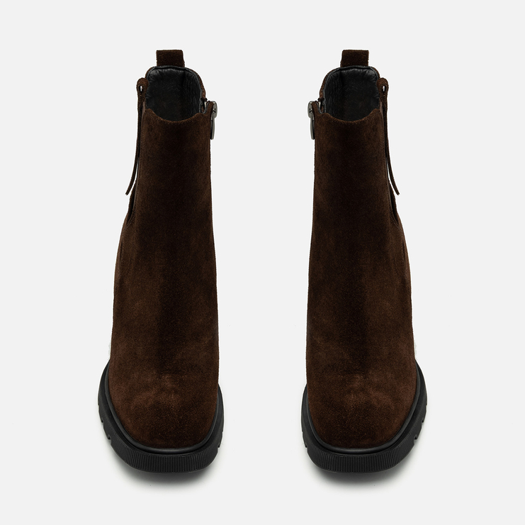 Botki R.Polański 2252 - Brązowy Zamsz