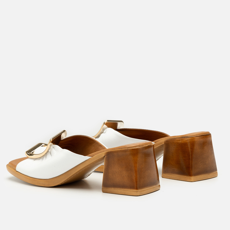 Klapki R.Polański 2126 - Biały Lico