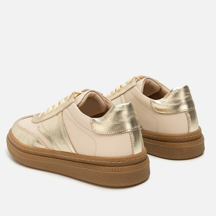 Sneakersy R.Polański 2149 - Beżowy/Złoty