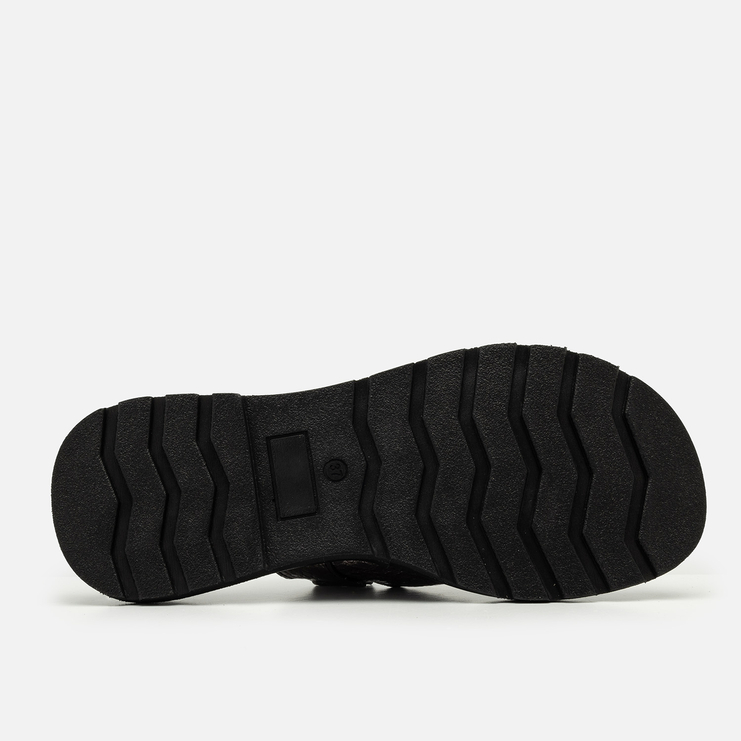 Klapki R.Polański 2137 - Czarny/Grafit Kryształ