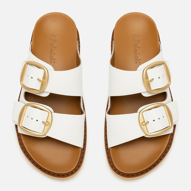 Klapki R.Polański 2157 - Biały Lico