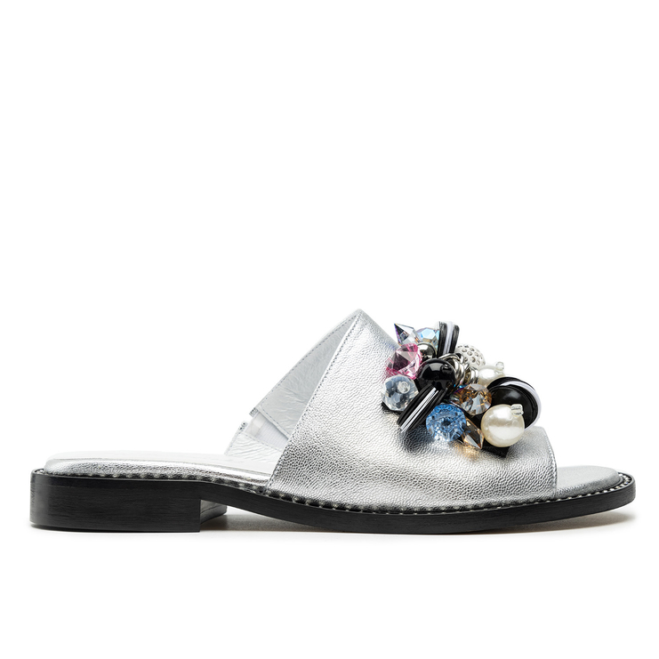 Klapki R.Polański 1501/A - Srebrny Lico