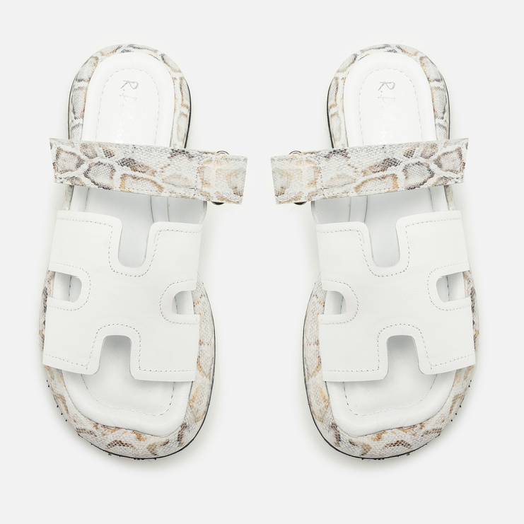 Klapki R.Polański 2137 - Biały/Snake
