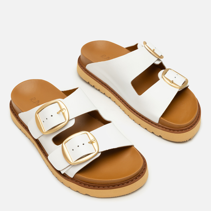 Klapki R.Polański 2157 - Biały Lico