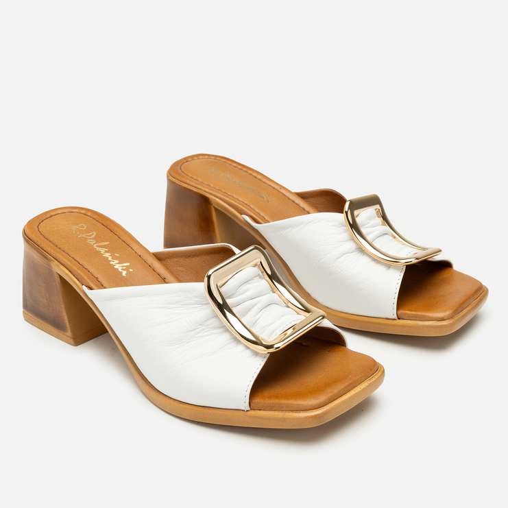 Klapki R.Polański 2126 - Biały Lico