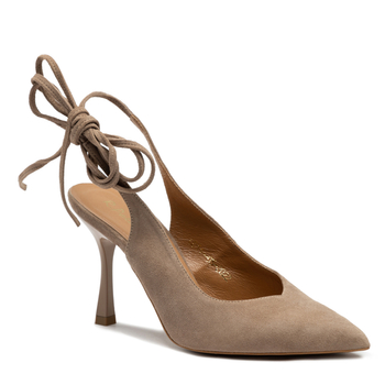 Sandały R.Polański 1421 - Cappuccino Zamsz