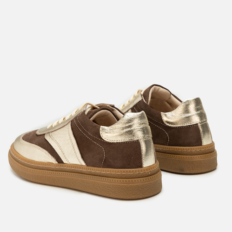 Sneakersy R.Polański 2149 - Brązowy/Złoty