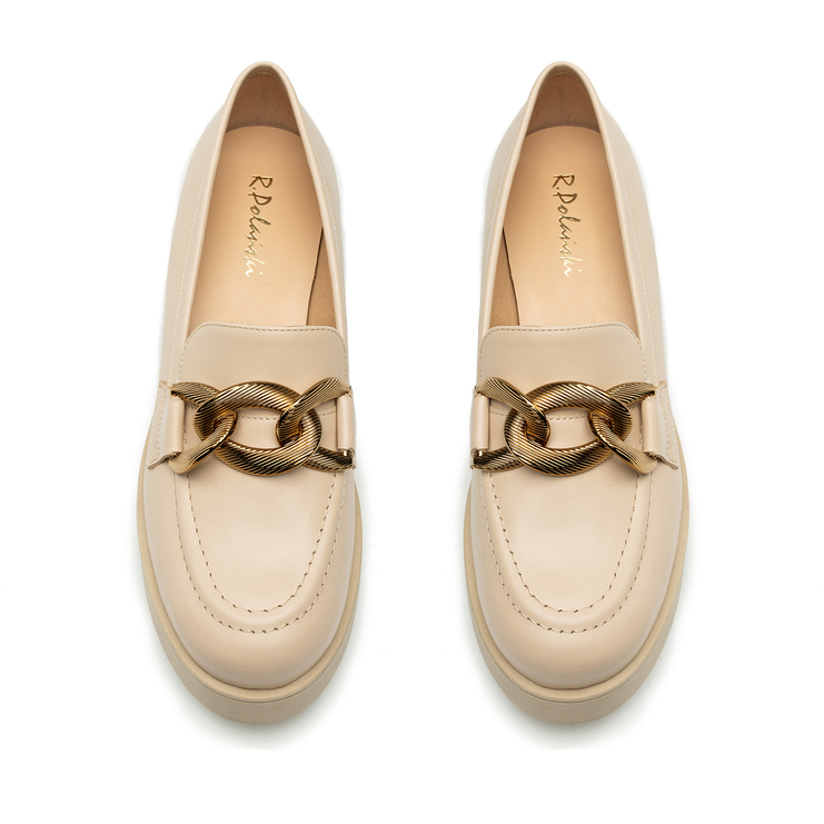 Mokasyny R.Polański 1459 - Beżowy Lico