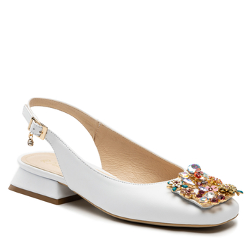 Sandały R.Polański 1595 - Biały Polina Lico