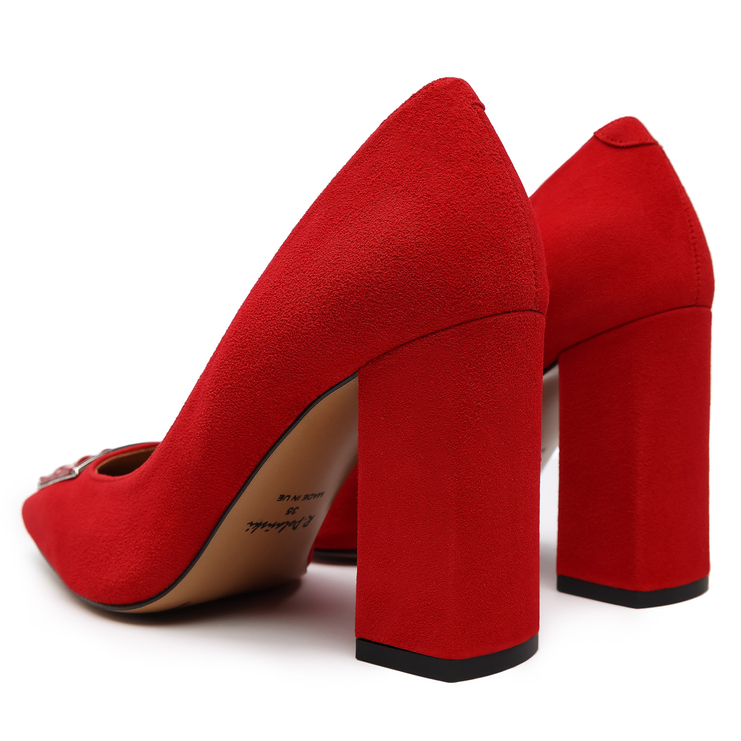 Czółenka 916 - Czerwony Zamsz