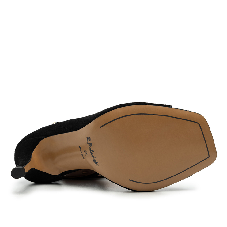 Sandały R.Polański 1680 - Czarny Zamsz