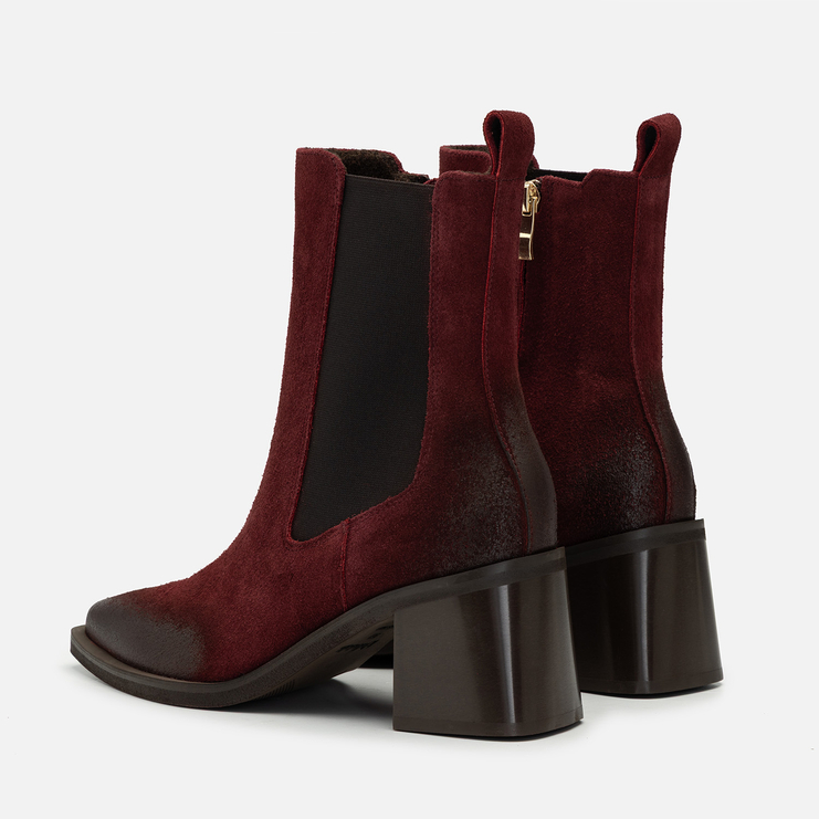 Botki R.Polański 2034/K - Bordowy Zamsz