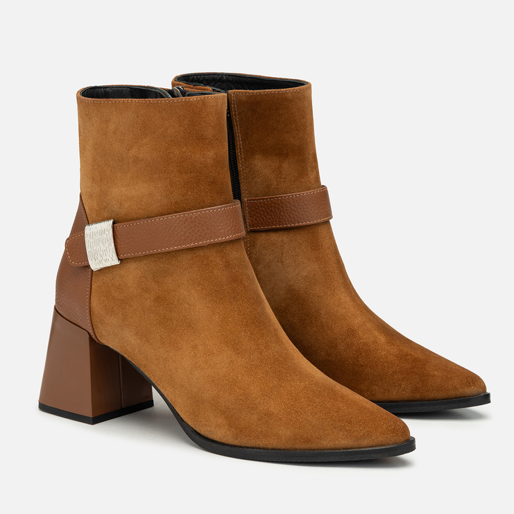 Botki R.Polański 2231 - Jasny Brąz Zamsz