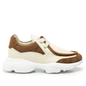 Sneakersy R.Polański 2101 - Beżowy Lico/Brązowy Zamsz