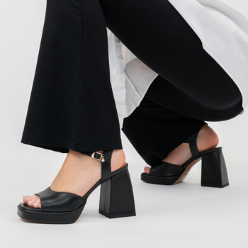 Sandały R.Polański 1506 - Czarny Lico