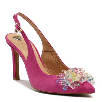 Sandały R.Polański 1018 - Magnolia Zamsz