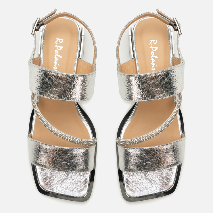 Sandały R.Polański 2177 - Srebrny
