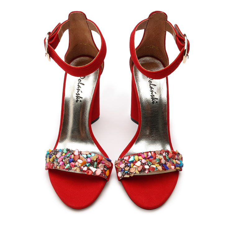 Sandały 1155 - Czerwony Zamsz