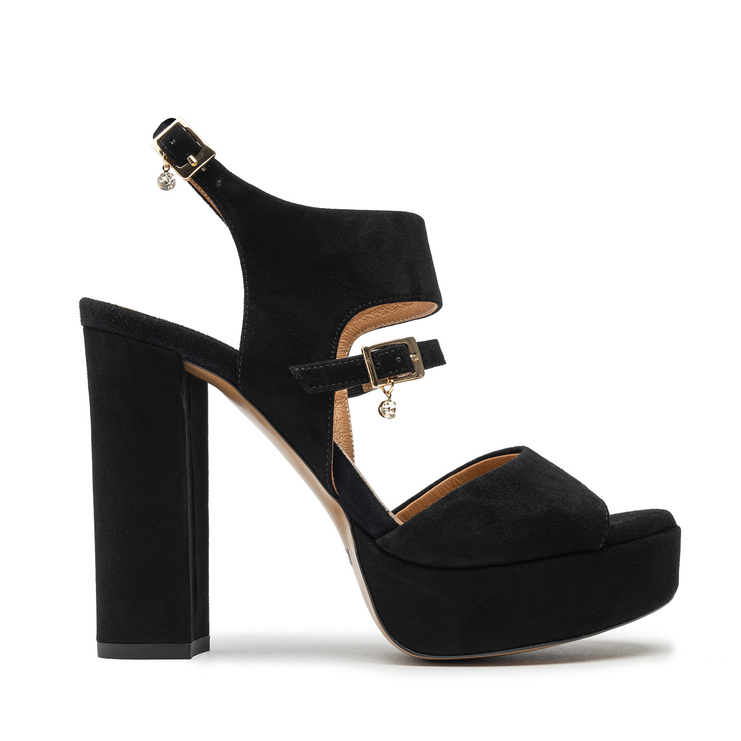 Sandały R.Polański 1634 - Czarny Zamsz