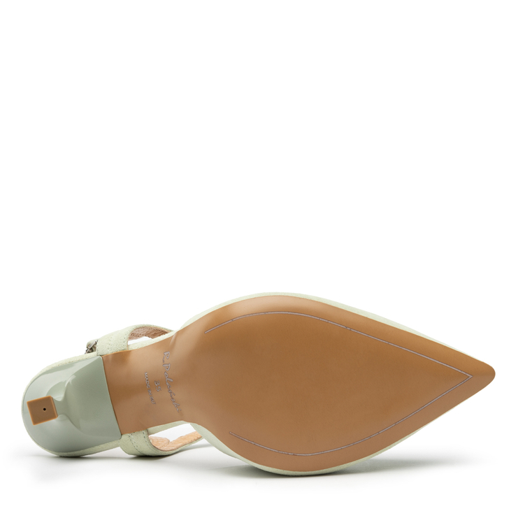 Sandały R.Polański 1419 - Miętowy Zamsz