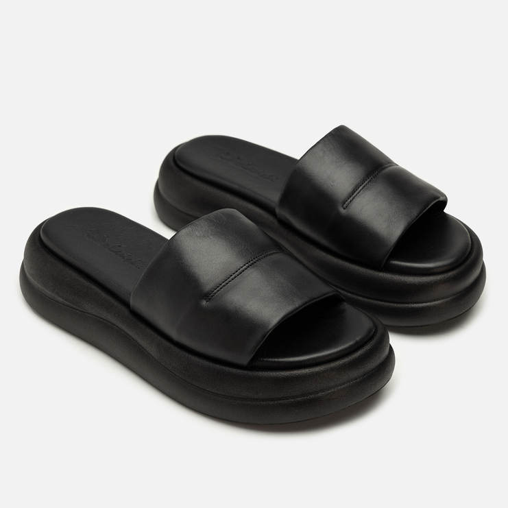 Klapki R.Polański 2197 - Czarny Lico