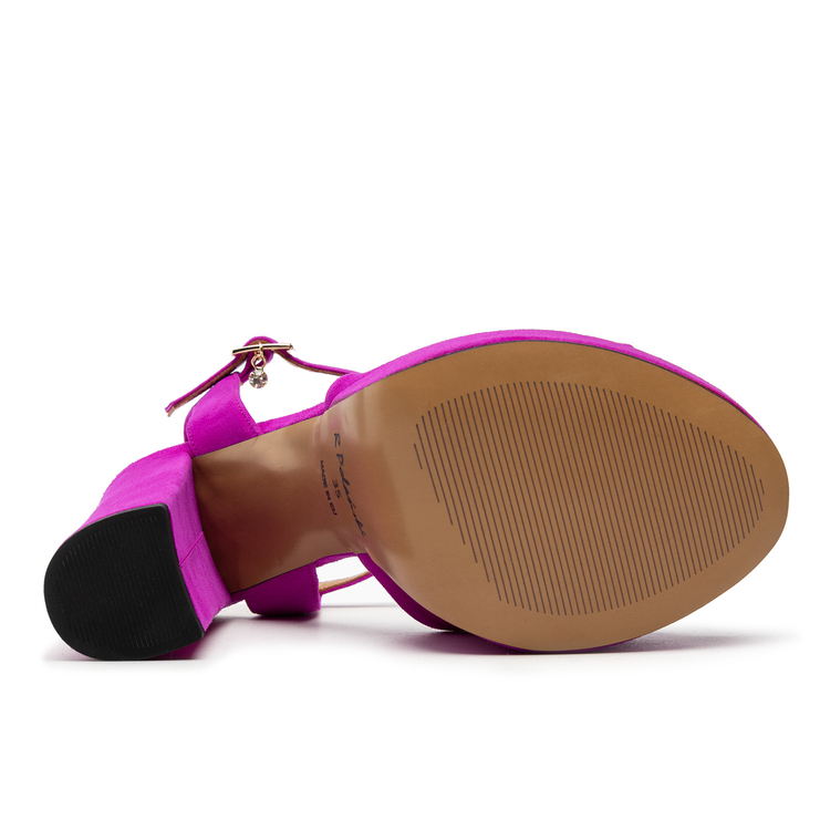 Sandały R.Polański 1668 - Fuksja Zamsz