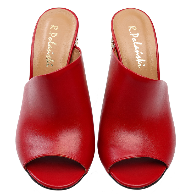 Klapki 936 - Czerwony Lico