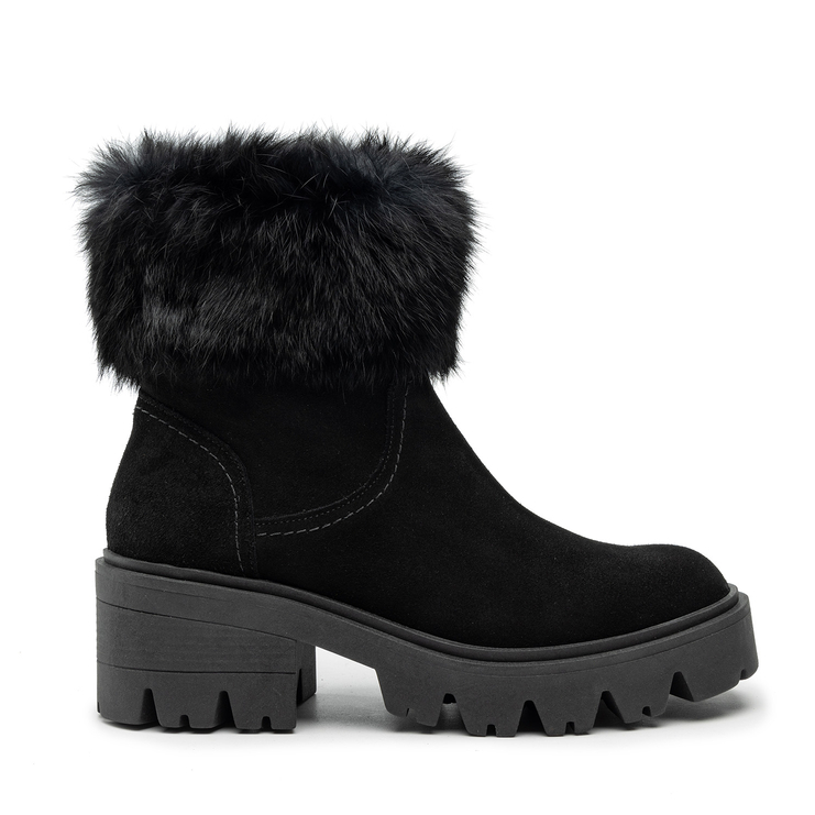 Botki R.Polański 1403 - Czarny Zamsz/Lis