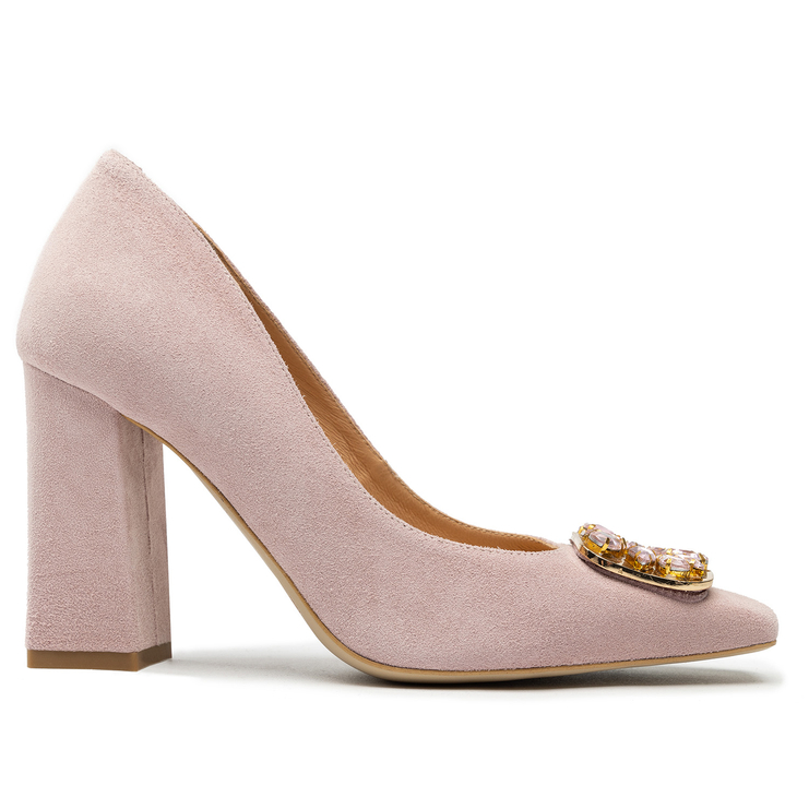 Czółenka R.Polański 1673 - Różowy Zamsz