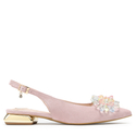 Sandały 1015 - Różowy Zamsz
