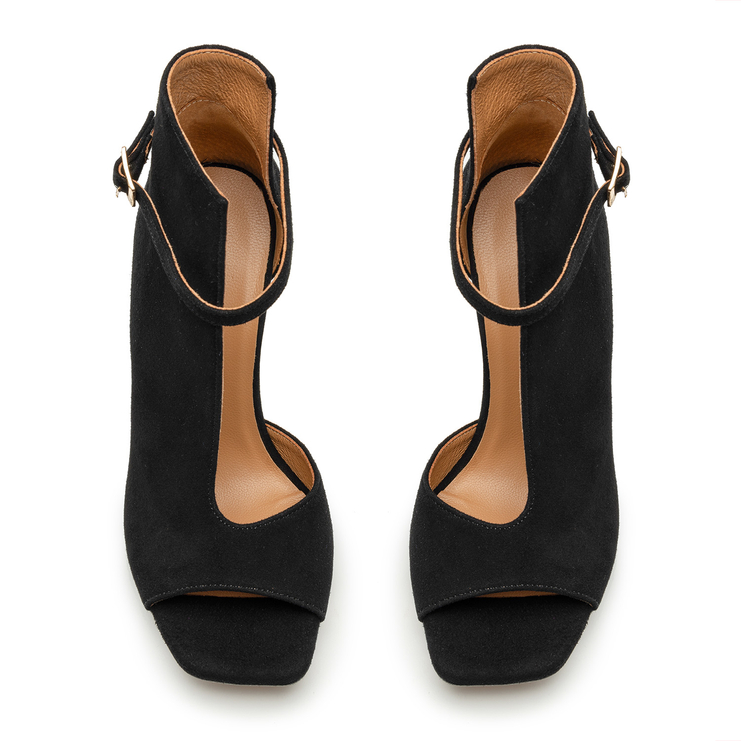 Sandały R.Polański 1680 - Czarny Zamsz