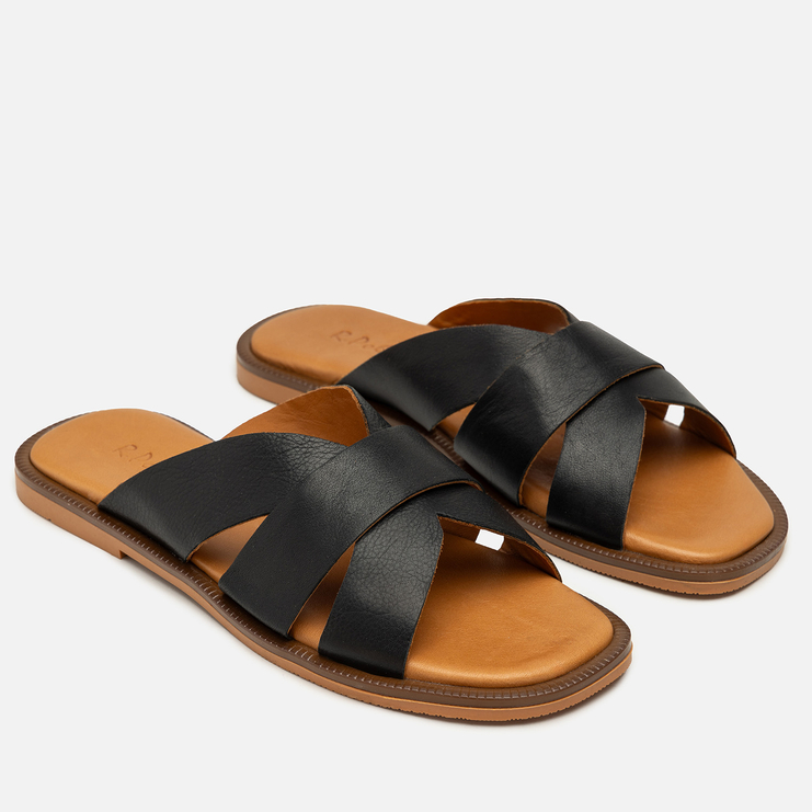 Klapki R.Polański 2221 - Czarny Lico