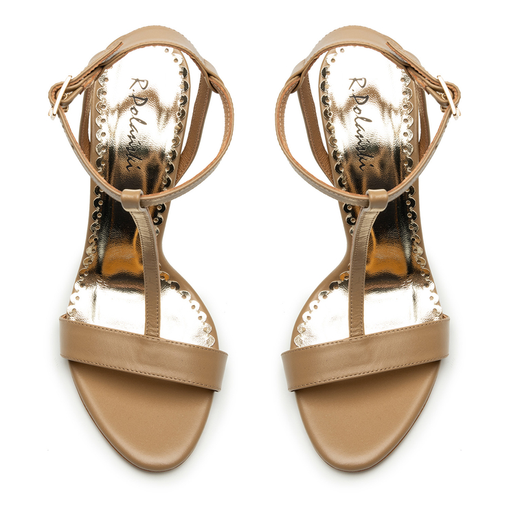 Sandały R.Polański 1074 - Camel Lico