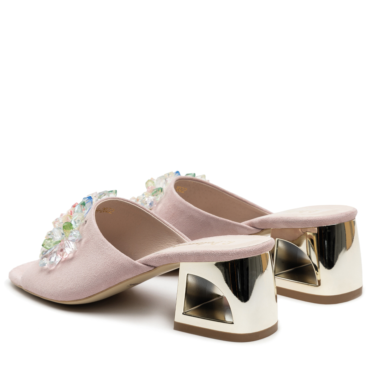 Klapki R.Polański 1021 - Różowy Zamsz