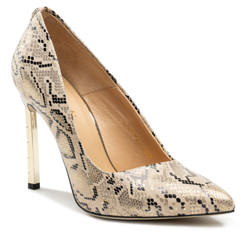 Czółenka R.Polański 808 - Beżowy/Złoty Snake