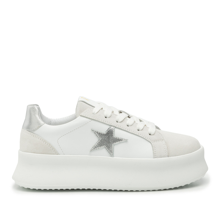 Sneakersy R.Polański 2112 - Biały Lico/Szary Zamsz