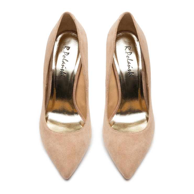 Czółenka R.Polański A001 - Beżowy Zamsz