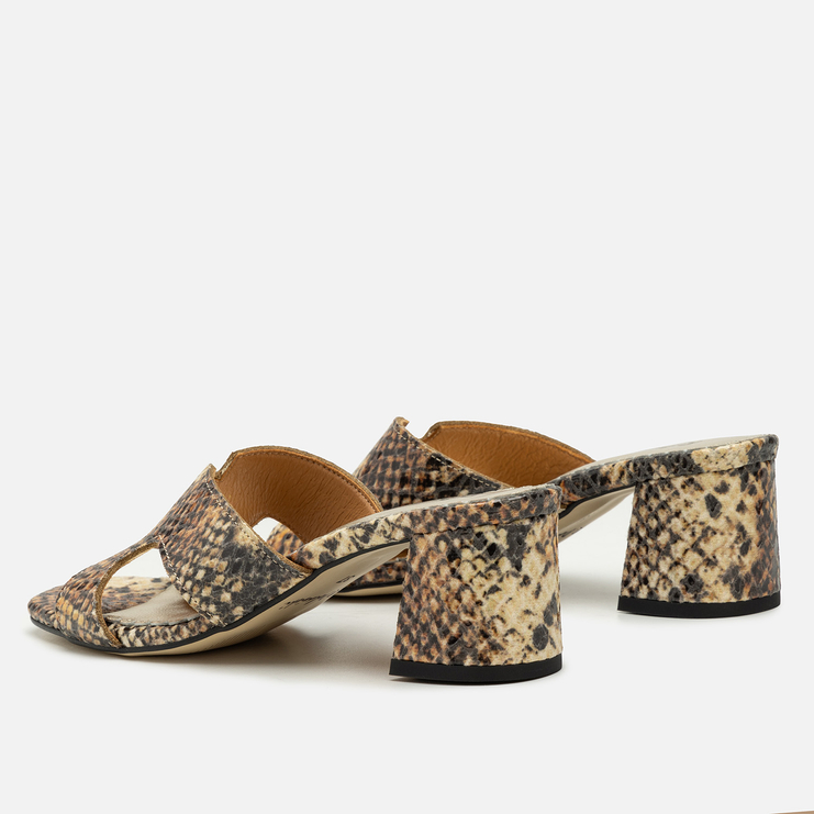 Klapki R.Polański 1097 - Beżowa Kobra