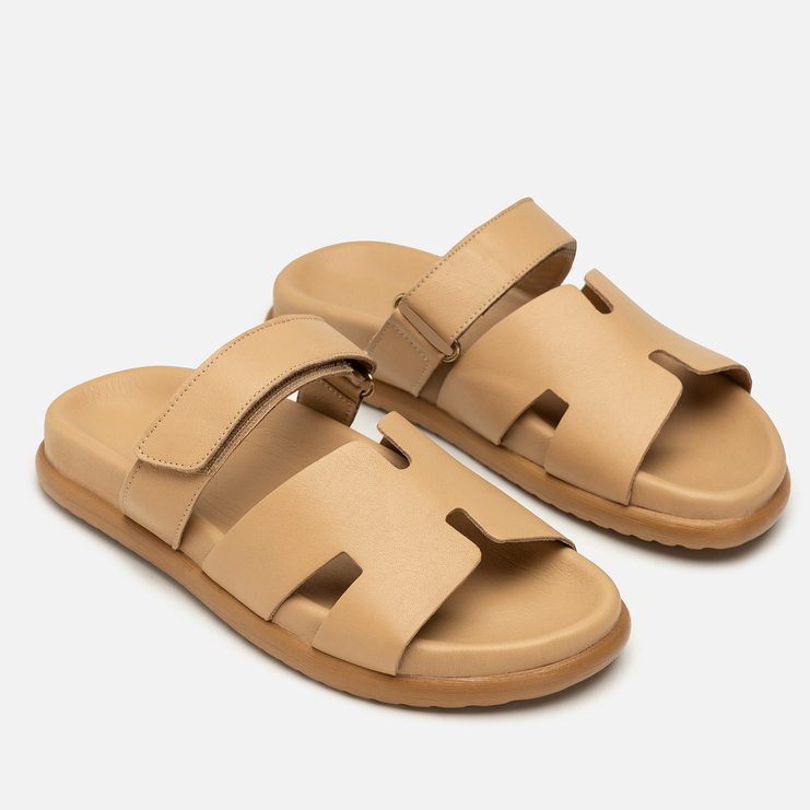 Klapki R.Polański 2223 - Beżowy Lico