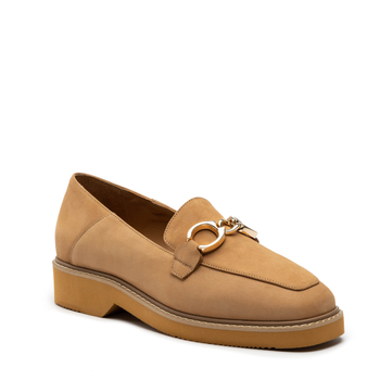 Mokasyny R.Polański 1652/B - Camel Nubuk