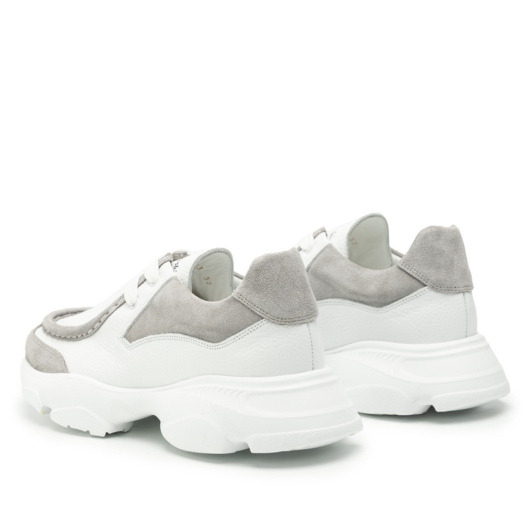 Sneakersy R.Polański 2101 - Biały Lico/Szary Zamsz