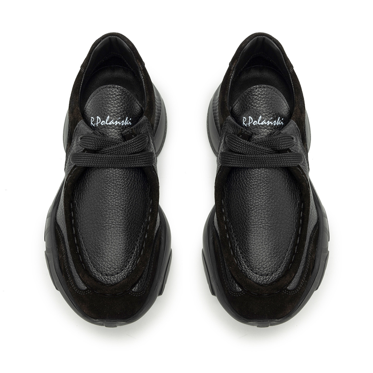 Sneakersy R.Polański 2101 - Czarny Lico/Czarny Zamsz