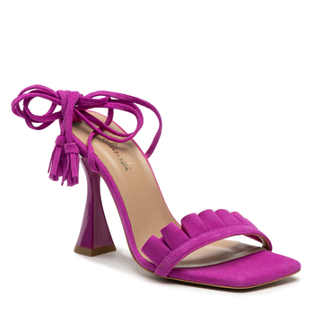 Sandały R.Polański 1324 - Fuksja Zamsz
