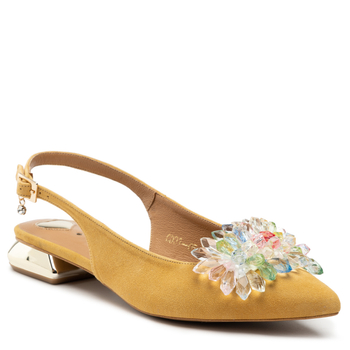 Sandały R.Polański 1015/L - Yellow Zamsz