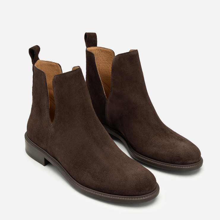 Botki R.Polański 1685/A - Chocolate 119 Zamsz