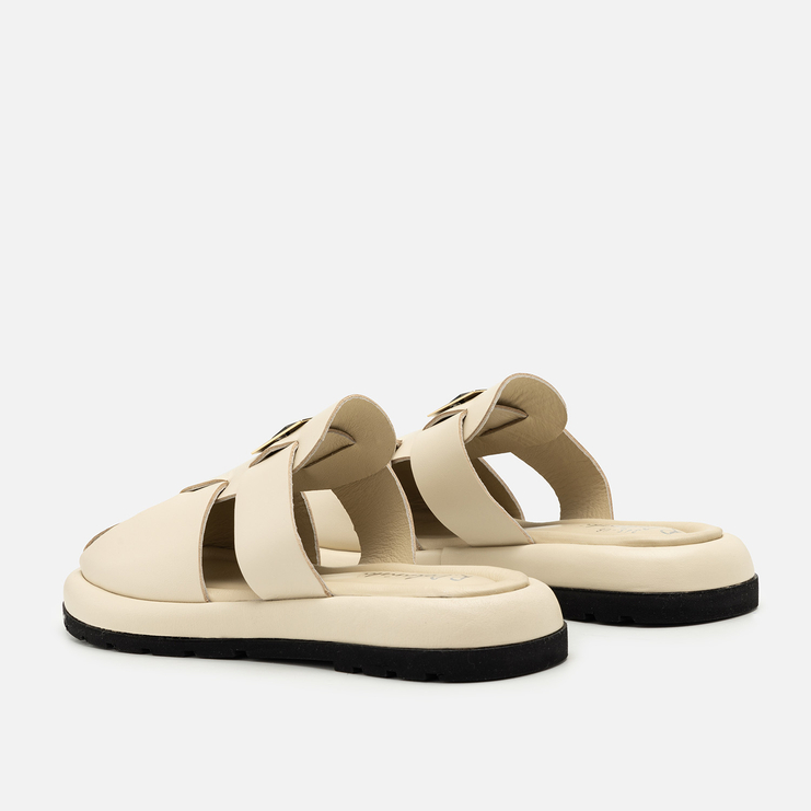 Klapki R.Polański 2128 - Beżowy Lico