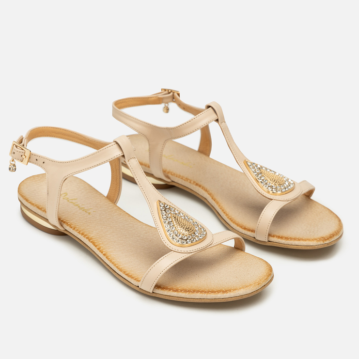 Sandały R.Polański 1023 - Beżowy Lico