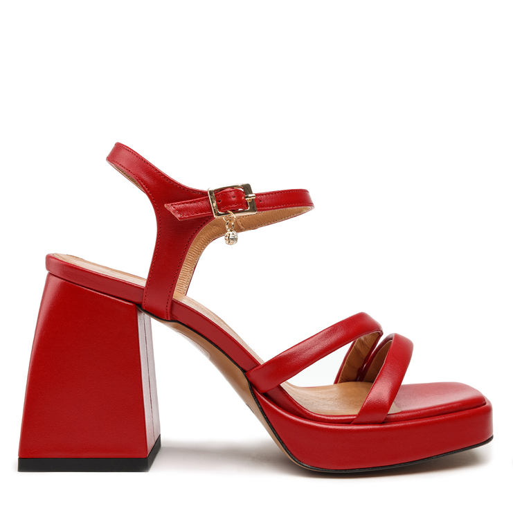 Sandały R.Polański 1458 - Czerwony Lico